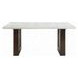 Edwyn White and Espresso 68" Rectangular Marble Top Dining Table