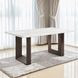 Edwyn White and Espresso 68" Rectangular Marble Top Dining Table