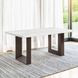 Edwyn White and Espresso 68" Rectangular Marble Top Dining Table