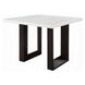 Edwyn White and Espresso 48" Square Marble Top Counter Height Table