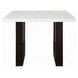 Edwyn White and Espresso 48" Square Marble Top Counter Height Table