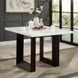 Edwyn White and Espresso 48" Square Marble Top Counter Height Table