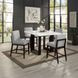 Edwyn White and Espresso 48" Square Marble Top Counter Height Table