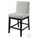 Edwyn Gray Linen and Espresso Counter Height Chair Set of 2