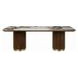 Willene White and Dark Oak 94" Rectangular Ceramic Top Dining Table