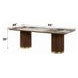 Willene White and Dark Oak 94" Rectangular Ceramic Top Dining Table