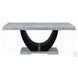Caralin Engineered Stone and Black 70" Rectangular Dining Table