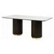 Clayten White and Espresso 71" Rectangular Marble Top Dining Table