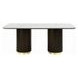 Clayten White and Espresso 71" Rectangular Marble Top Dining Table