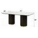 Clayten White and Espresso 71" Rectangular Marble Top Dining Table