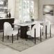 Clayten White and Espresso 71" Rectangular Marble Top Dining Table