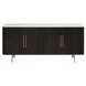 Clayten White and Espresso 4 Door Marble Top Server
