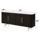 Clayten White and Espresso 4 Door Marble Top Server