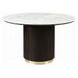 Clayten White and Espresso 52" Round Marble Top Dining Table