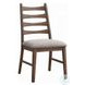 Mayah Gray Linen and Walnut Side Chair Set of 2