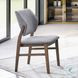 Sarha Light Gray Linen and Walnut Side Chair Set of 2
