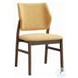 Sarha Yellow Linen and Walnut Side Chair Set of 2