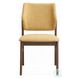 Sarha Yellow Linen and Walnut Side Chair Set of 2