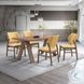 Sarha Yellow Linen and Walnut Side Chair Set of 2