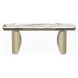 Cora White and Golden Champagne 119" Extendable Rectangular Dining Table