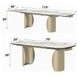 Cora White and Golden Champagne 119" Extendable Rectangular Dining Table
