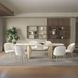 Cora White and Golden Champagne Extendable Dining Room Set
