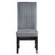 Kini Gray Corduroy and Black Side Chair Set of 2