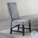 Kini Gray Corduroy and Black Side Chair Set of 2