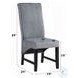 Kini Gray Corduroy and Black Side Chair Set of 2
