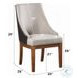 Gilsea Fabric and Brown Synthetic Leather Brown Side Chair with Nailhead Trim Set of 2