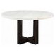 Edwyn White and Espresso Round Marble Top Dining Room Set