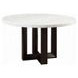 Edwyn White and Espresso Round Marble Top Dining Room Set