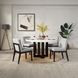 Edwyn White and Espresso Round Marble Top Dining Room Set