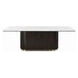 Clayten White and Espresso 95" Rectangular Marble Top Dining Room Set