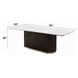 Clayten White and Espresso 95" Rectangular Marble Top Dining Table