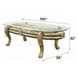 Desiderius Antique Gold and Hand Painted Brown 107" Oval Glass Top Dining Table