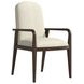 Verge Handcrafted Walnut and Beige Upholstered Arm Chair