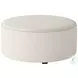 Sugarshack Glacier Cream Round Cocktail Ottoman