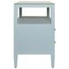 Cynthia Blue Rectangular 2 Drawer Glass Top Side Table