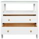 Cynthia Textured White Rectangular 2 Drawer Glass Top Side Table