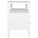 Cynthia Textured White Rectangular 2 Drawer Glass Top Side Table