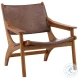 Marcelin Brown And Natural Wood Occasional Chair