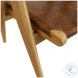 Oaklyn Natural And Antique Brown Leather Dining Chair