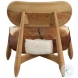 Gulee Brown And White Hide And Natural Wood Occasional Chair
