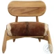 Gulee Brown And White Hide And Natural Wood Occasional Chair