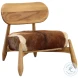 Gulee Brown And White Hide And Natural Wood Occasional Chair