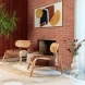Gulee Brown And White Hide And Natural Wood Occasional Chair