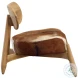 Gulee Brown And White Hide And Natural Wood Occasional Chair