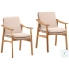 Wemble Beige And Natural Outdoor Dining Chair Set of 2