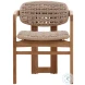 Jovit Beige And Natural Outdoor Dining Chair
